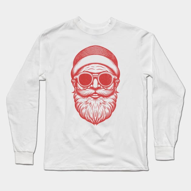 Retro Santa Long Sleeve T-Shirt by Norse Magic